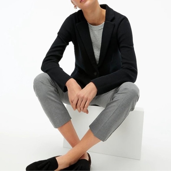 EUC - J. Crew Factory - School Boy Sweater Nlazer - size XXS - black and Loden - Picture 4 of 9